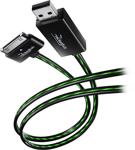  Rocketfish™ - 3' Lighted USB-to-Apple® 30-Pin Cable - Multi