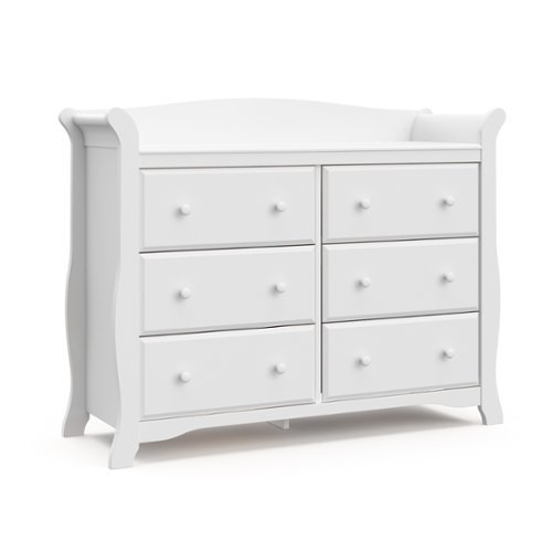 Storkcraft - Avalon 6-Drawer Double Dresser - White-Front_Standard 