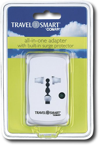  Travel Smart - All-in-One Adapter Plug with Surge Protection - White