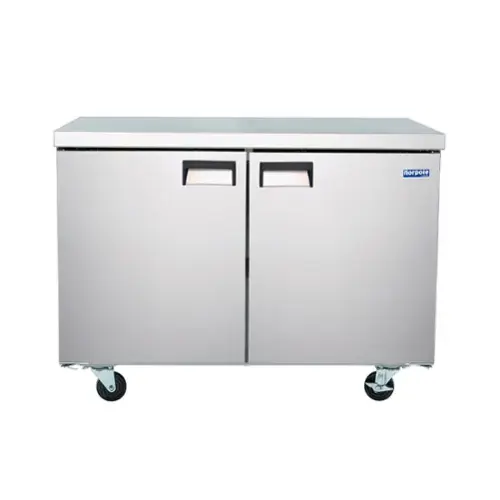 Front. Magic Chef - E-Series 47 in. 12 cu. ft. Frost Free Defrost Under Counter 2 Door Upright Freezer in Stainless Steel - Stainless Steel.