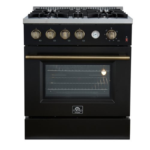 Forno Appliances - Marco 4.32 Cu. Ft. Freestanding Gas Convection Range with Dual Ring Burner - Black