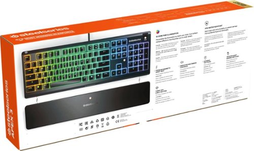 SteelSeries Apex 3 Full Size Wired Membrane Whisper Quiet Switch Gaming Keyboard with 10 zone RGB Backlighting - Black BUY IN DUBAI