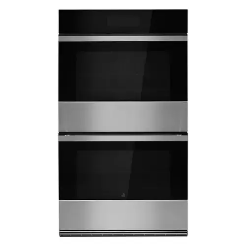 Front. JennAir - NOIR 30" Built-In Double Electric Convection Wall Oven with with Smooth Glide Flat-Tine Racks - Stainless Steel.