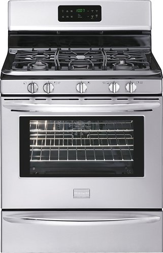  Frigidaire - Gallery 30&quot; Self-Cleaning Freestanding Gas Convection Range - Silver/Black
