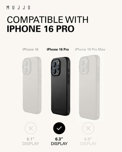 Mujjo Apple iPhone 16 Pro Leather Case - Black GLOBAL SHIPPING