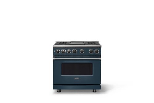 Viking - 36 in. Wide 4 Burner Dual Fuel Sealed Burner Range with Griddle - Squall-Front_Standard 