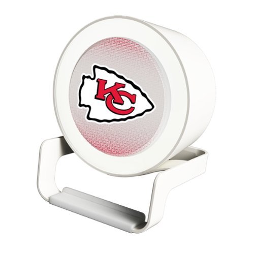 Keyscaper - Kansas City Chiefs Linen Print Nightlight Charger & Bluetooth Speaker - White-Front_Standard 