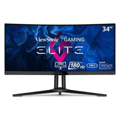 ViewSonic - ELITE XG340C-2K 34" LCD Curved Ultrawide QHD FreeSync Gaming Monitor - Black-Front_Standard 