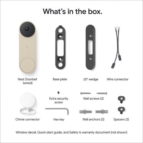 Google Nest Doorbell (wired, 3rd gen) - Latest Model - 2K Video and Gemini - Linen BUY IN SINGAPORE