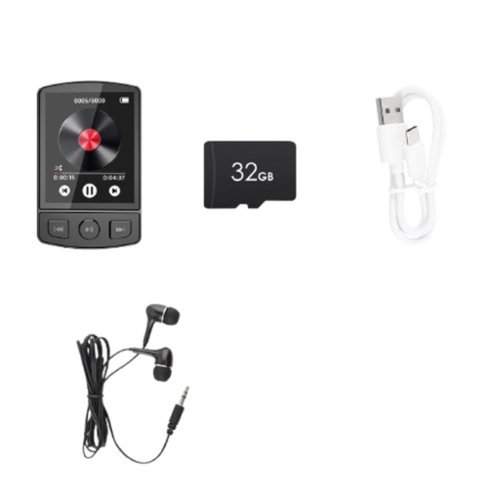 Home Collection - MP3 Player 32GB HiFi Lossless Sound Bluetooth Clip Music Voice Recorder - Black-Front_Standard 