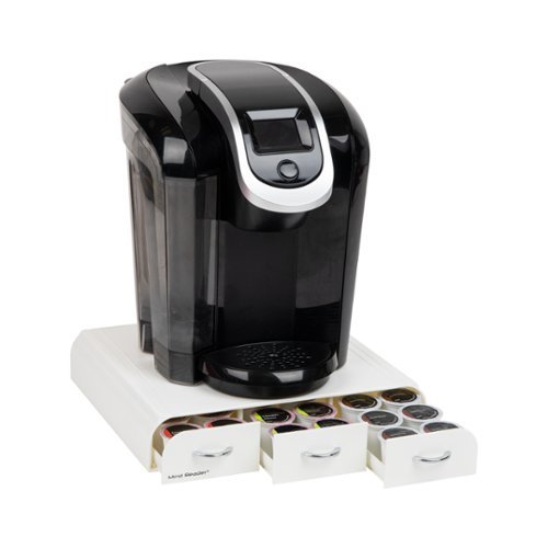 Mind Reader - Single Serve Coffee Pod Organizer with 3 Drawers, 36 Pod Capacity, Countertop, 13.5"L x 12.25"W x 2.5"H - White