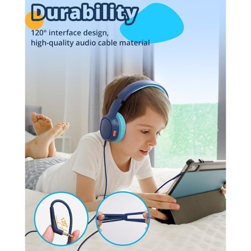 Tronsmart KH01 Wired Headphones for School Travel, Safe Volume Limited, Foldable Lightweight Over-Ear Headphones for PC/Tablet - Navy Blue SHOP ONLINE