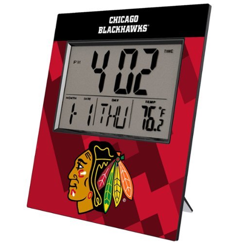 Keyscaper - Chicago Blackhawks Color Block Digital Desk Clock - Multicolor-Front_Standard 
