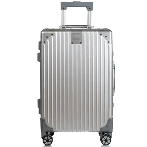 Front. Champs - Elite Aluminum Collection Carry-on Luggage Case - Silver.