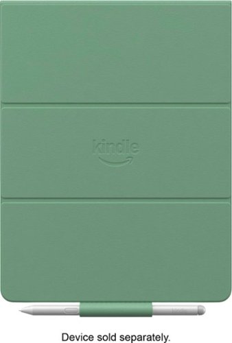 Amazon - Kindle Scribe Folio Cover with Magnetic Attach, Designed with Sustainablility in Mind - Plant-Based Leather - Matcha-Front_Standard 