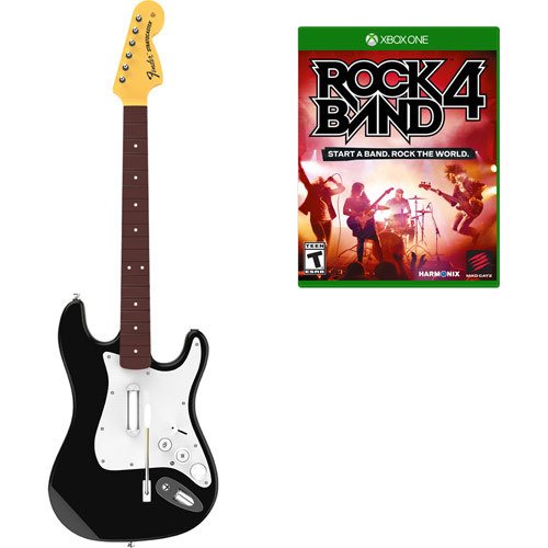  Rock Band 4 Wireless Fender Stratocaster Guitar Controller Bundle Standard Edition - Xbox One