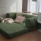 KERDOM - 78 Inch W Sectional Modular Sofa, 3-4 Person Corduroy Sofa Bed Foldable, High Rebound Density Sponge Sofa, Block Couch - Olive Green-Front_Standard