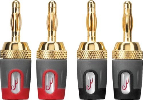  Rocketfish™ - Speaker Cable Banana Plugs (4-Pack) - Red/Black