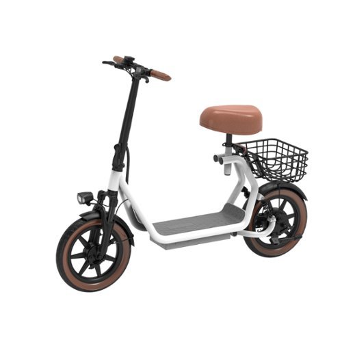 HiBoy - U2 Electric Scooter with Seat w/  25 mi Max Operating Range & 20 mph Max Speed - White