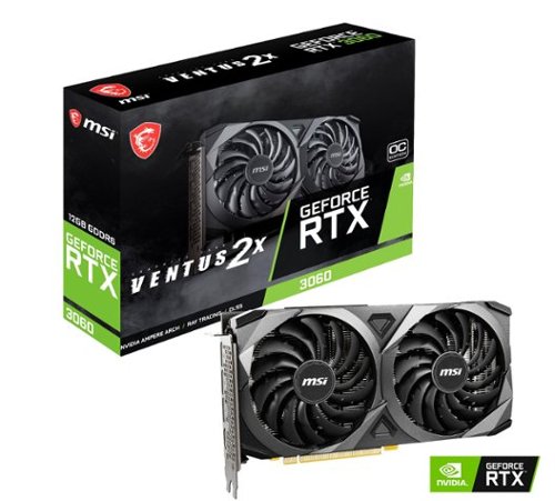 MSI - NVIDIA GeForce RTX 3060 Ventus 2X 12G OC - 12GB GDDR6 - PCI Express 4.0 - Graphics Card - Black-Front_Standard