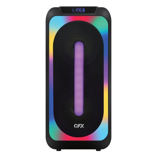 QFX Rechargeable Portable Speaker with Microphone and Liquid Motion Party Lights - Black INTERNATIONAL SHIPPING