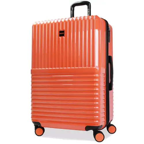 Front. World Traveler - Tonal 28-Inch Lightweight Polycarbonate Expandable Spinner Luggage with TSA Lock - Coral.