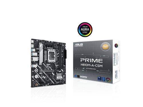 ASUS - PRIME H810M-A-CSM H810 mATX, DDR5, PCIe 4.0, 2x M.2, 1Gb LAN, DP/HDMI, USB 10Gbps, USB-C 5Gbps-Front_Standard 