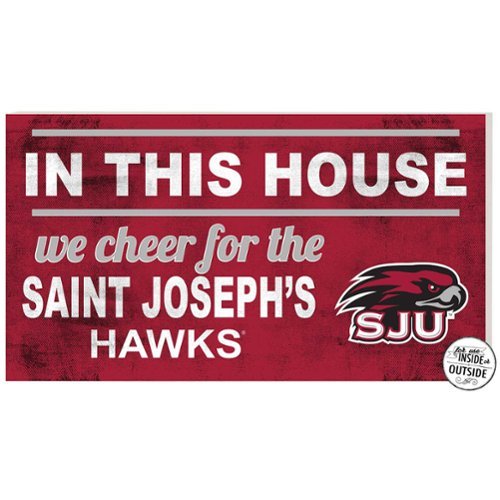 Jardine - Saint Joseph's Hawks 11'' x 20'' Indoor/Outdoor In This House Sign - Crimson-Front_Standard 
