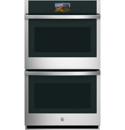 GE Profile - 30" Smart Built-In Double Electric True European Convection Wall Oven with No Preheat Air Fry and Precision Cooking - Stainless Steel