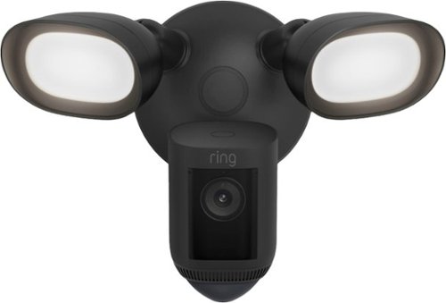 Ring  Floodlight Cam Pro with 2K Video and Ring Vision, 2 LED Lights, Dual Band Wi-Fi, and 3D Motion Detection - Black BUY ONLINE
