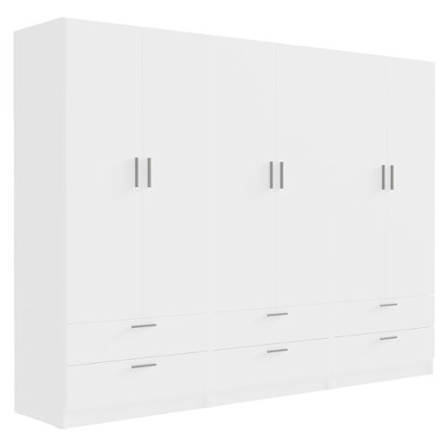 Madesa 6 Doors 6 Drawers Wardrobe with Shelves and Hanging Space