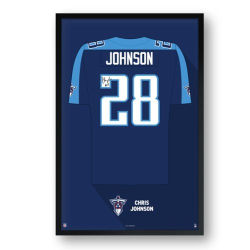 Sporticulture - Chris Johnson Tennessee Titans Framed 14" x 20" Retired Jersey Art Print - Multicolor-Front_Standard 