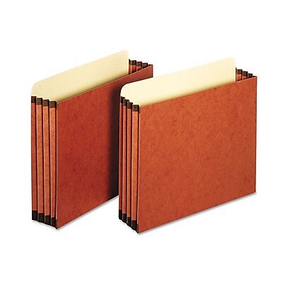 Cardinal - Globe-Weis Reinforced File Pocket, 3 1/2" Expansion, Letter Size, Redrope, 10/Box (GLWFC1524E) - Brown
