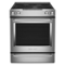 KitchenAid - 6.4 Cu. Ft. Self-Cleaning Slide-In Electric Convection Range - Stainless Steel-Front_Standard