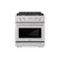 30 in. Wide 4 Burner ZLINE Paramount Gas Range Convection Oven (SGRS-30) - Stainless Steel-Front_Standard