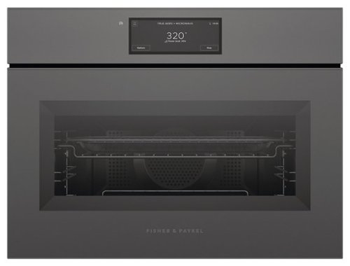 Fisher & Paykel - 24" 1.7 cu ft Built-in Convection Speed, 6.8" Touchscreen - Compact - Handleless - Minimal Grey - Gray