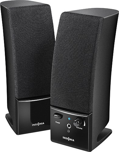  Insignia™ - 2.0 Stereo Computer Speaker System (2-Piece) - Black