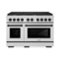ZLINE - Autograph 48" Paramount Double Oven Dual Fuel Range w/ Matte Black Accents (SDRZ-48-MB) - Stainless Steel-Front_Standard