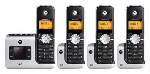  Motorola - Moto-L404 DECT 6.0 Expandable Cordless Phone with Digital Answering System - Silver