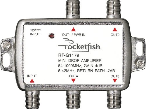  Rocketfish™ - 4 Output Coaxial Amplifier - Silver