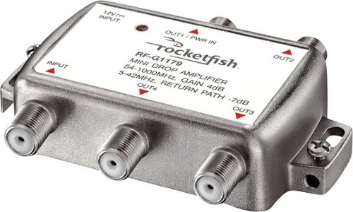 Rocketfish™ 4 Output Coaxial Amplifier - Silver WORLDWIDE DELIVERY