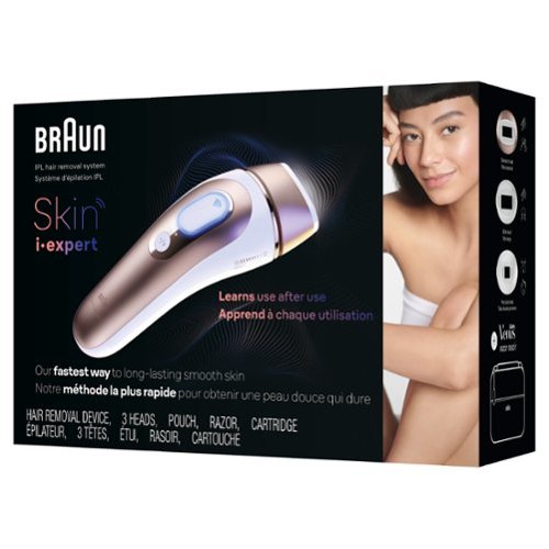 Braun IPL Pro 7 IPL Hair Removal with Venus Razor for Men & Women - White/Gold GLOBAL SHIPPING