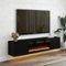 Essen Blissed - 70 in. Floating TV Stand with Electric Fireplace and LED Lights for TVs up to 80 in. Entertainment Center - Black-Front_Standard