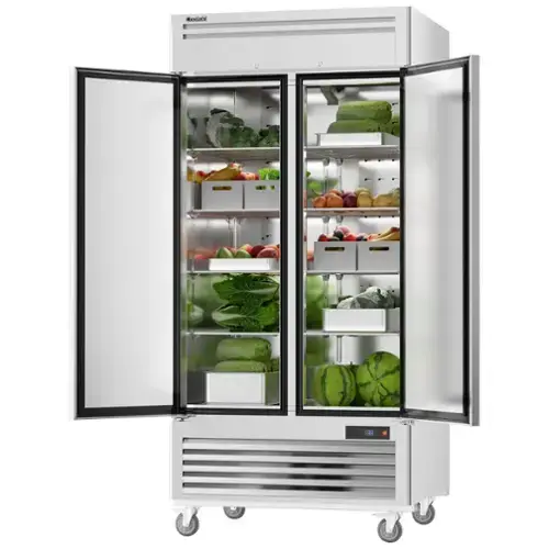 Front. Coolski - Coolski 40 in. 35 cu. ft. Commercial Refrigerator Reach in 2 Door Upright Refrigerator in Stainless Steel - Stainless steel.