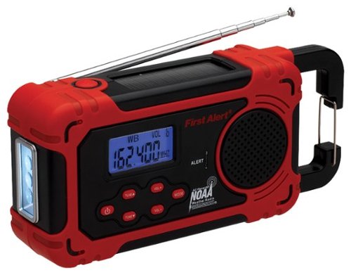  First Alert - AM/FM Weather Band Clock Radio - Red