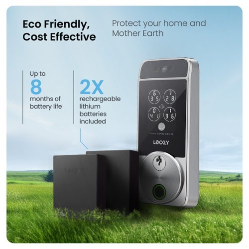 Lockly Visage Smart Lock Wi-Fi Deadbolt Keyway/Fingerprint/Facial Unlock - Satin Nickel - Satin Nickle BUY IN EUROPE