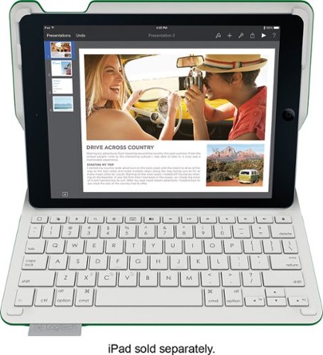  Logitech - Type+ Bluetooth Keyboard Case for Apple® iPad® Air 2 - Bright Green