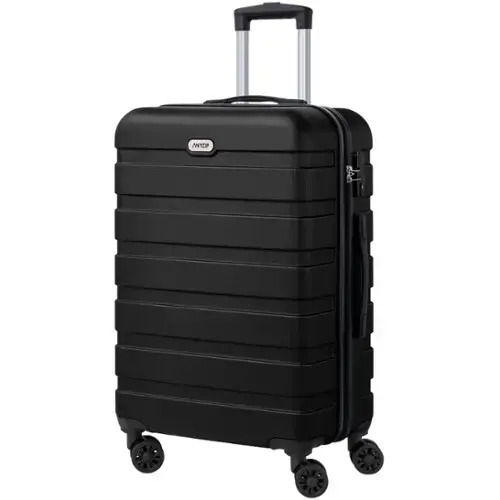 Front. Brick Attic - 24 Inch Luggage PC ABS Hardside Lightweight Suitcase with 4 Universal Wheels TSA Lock Checked-Medium - Black.