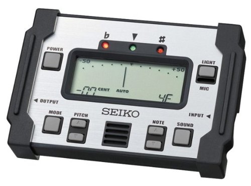  Seiko - Durable Style Chromatic Tuner - Silver/Black