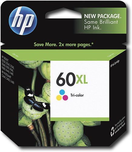  HP - 60XL High-Yield Ink Cartridge - Cyan/Magenta/Yellow